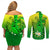 Kia Orana Cook Islands Couples Matching Off Shoulder Short Dress and Long Sleeve Button Shirt Kuki Airani Tattoo Pattern With Sea Turtle LT14 - Polynesian Pride