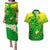 Kia Orana Cook Islands Couples Matching Puletasi and Hawaiian Shirt Kuki Airani Tattoo Pattern With Sea Turtle LT14 Green - Polynesian Pride