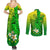 Kia Orana Cook Islands Couples Matching Summer Maxi Dress and Long Sleeve Button Shirt Kuki Airani Tattoo Pattern With Sea Turtle LT14 - Polynesian Pride