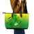 Kia Orana Cook Islands Leather Tote Bag Kuki Airani Tattoo Pattern With Sea Turtle LT14 - Polynesian Pride