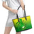 Kia Orana Cook Islands Leather Tote Bag Kuki Airani Tattoo Pattern With Sea Turtle LT14 - Polynesian Pride