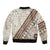 Bula Fiji Bomber Jacket Fijian Masi Tapa Cloth Vintage Vibes LT14 - Polynesian Pride