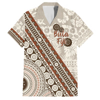 Bula Fiji Hawaiian Shirt Fijian Masi Tapa Cloth Vintage Vibes LT14 Beige - Polynesian Pride