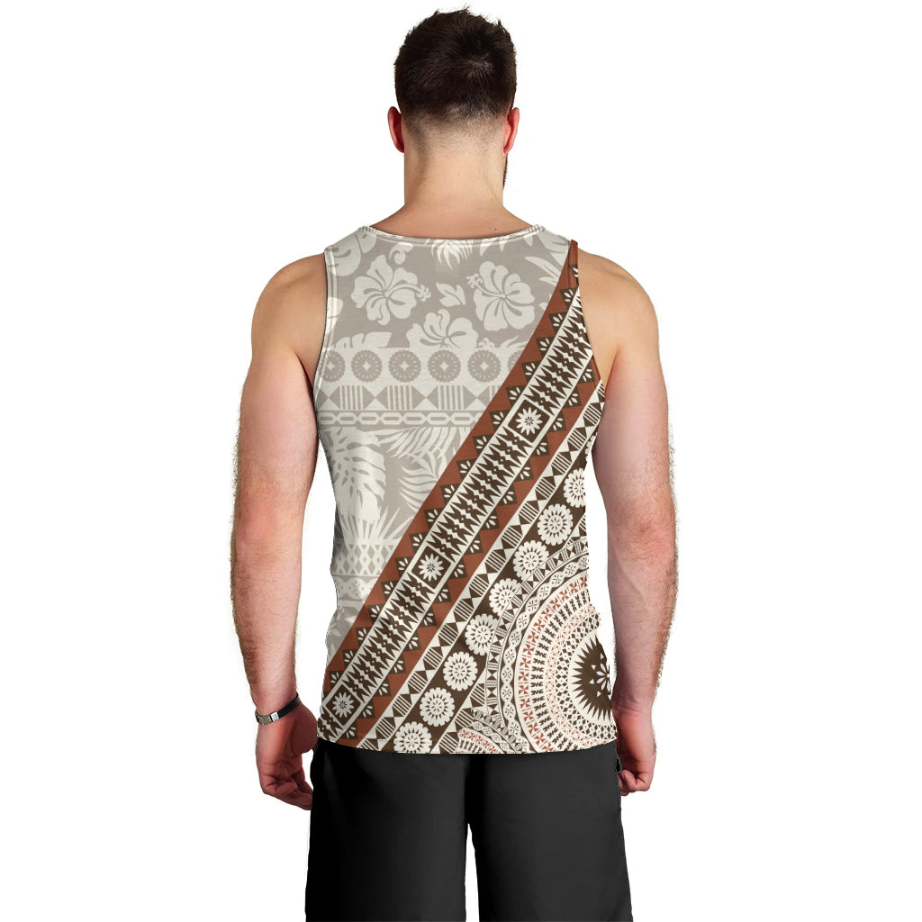 Bula Fiji Men Tank Top Fijian Masi Tapa Cloth Vintage Vibes LT14 - Polynesian Pride