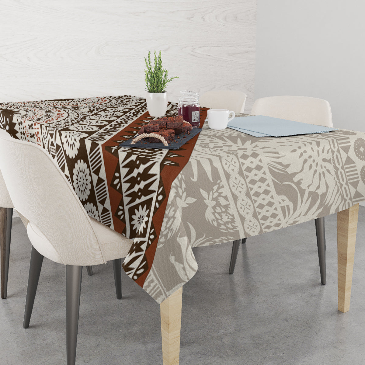 Bula Fiji Tablecloth Fijian Masi Tapa Cloth Vintage Vibes LT14 - Polynesian Pride