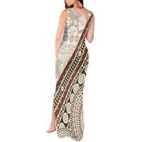 Bula Fiji Tank Maxi Dress Fijian Masi Tapa Cloth Vintage Vibes LT14 - Polynesian Pride