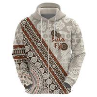 Bula Fiji Zip Hoodie Fijian Masi Tapa Cloth Vintage Vibes LT14 - Polynesian Pride