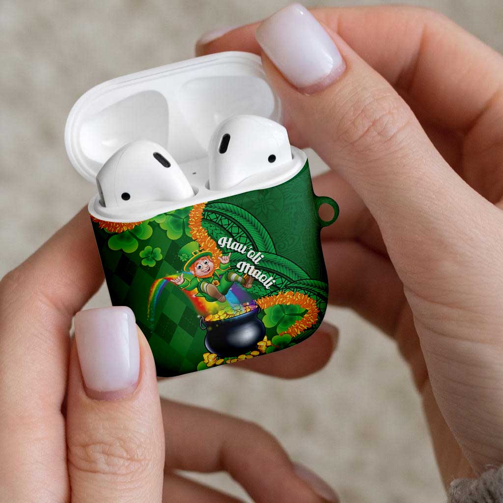 St Patrick's Day Hawaii AirPods Case Hauoli Maoli Funny Shaka Leprechaun LT14 - Polynesian Pride