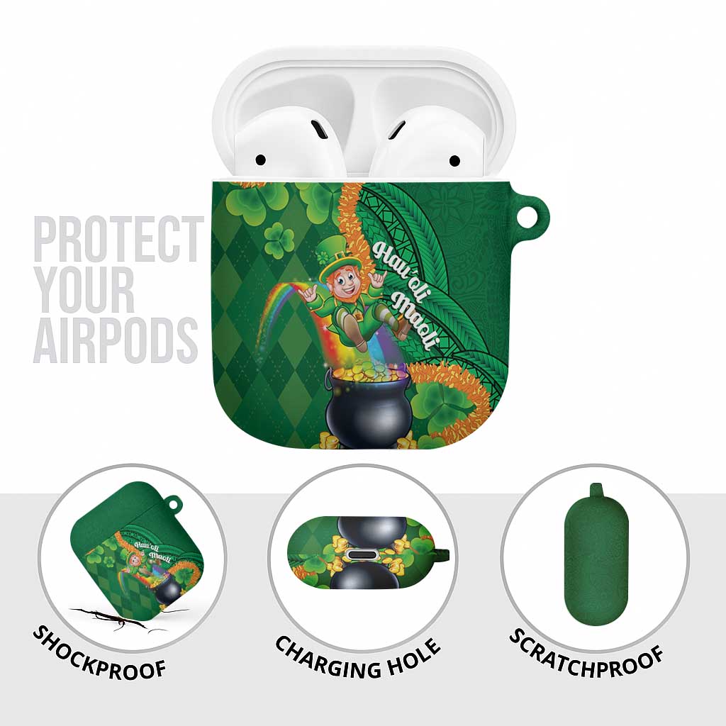 St Patrick's Day Hawaii AirPods Case Hauoli Maoli Funny Shaka Leprechaun LT14 - Polynesian Pride