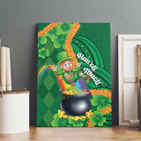 St Patrick's Day Hawaii Canvas Wall Art Hauoli Maoli Funny Shaka Leprechaun