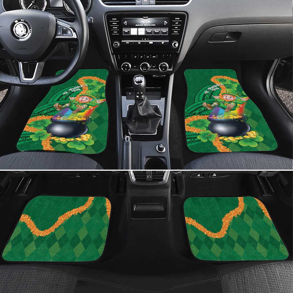St Patrick's Day Hawaii Car Mats Hauoli Maoli Funny Shaka Leprechaun