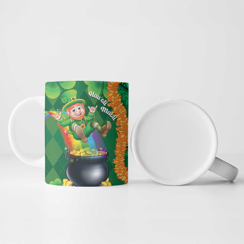 St Patrick's Day Hawaii Ceramic Mug Hauoli Maoli Funny Shaka Leprechaun LT14 - Polynesian Pride