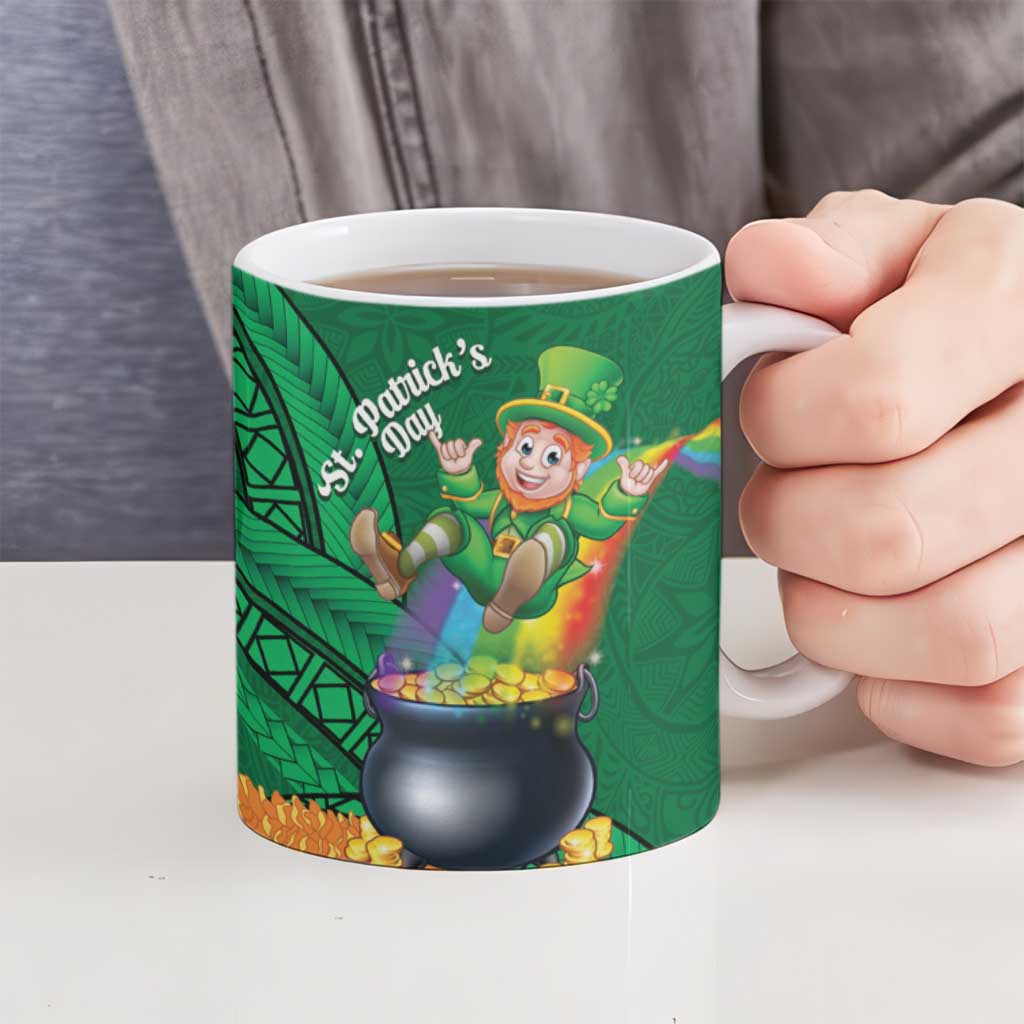 St Patrick's Day Hawaii Ceramic Mug Hauoli Maoli Funny Shaka Leprechaun LT14 - Polynesian Pride