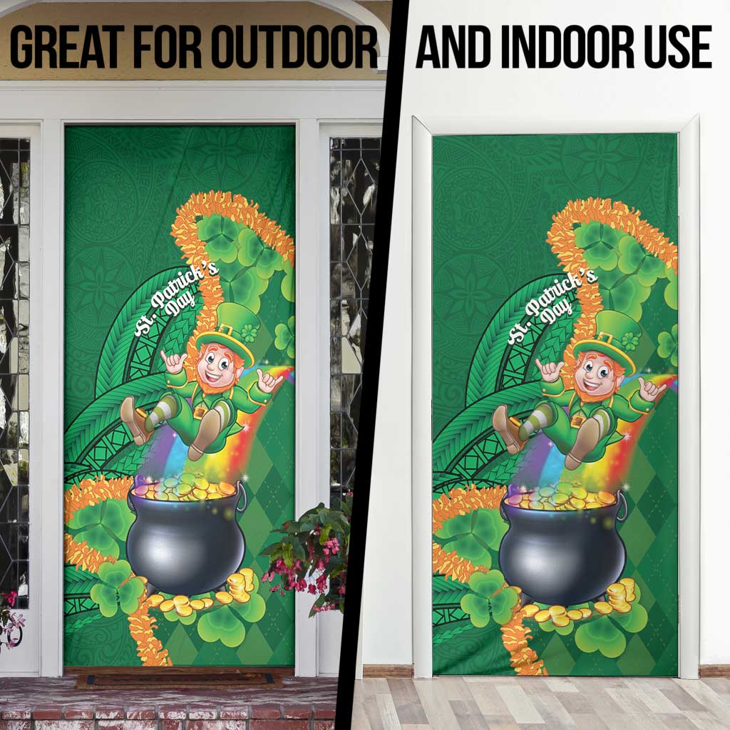 St Patrick's Day Hawaii Door Cover Hauoli Maoli Funny Shaka Leprechaun LT14 - Polynesian Pride