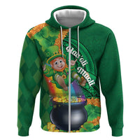 St Patrick's Day Hawaii Hoodie Hauoli Maoli Funny Shaka Leprechaun LT14 Zip Hoodie Green - Polynesian Pride