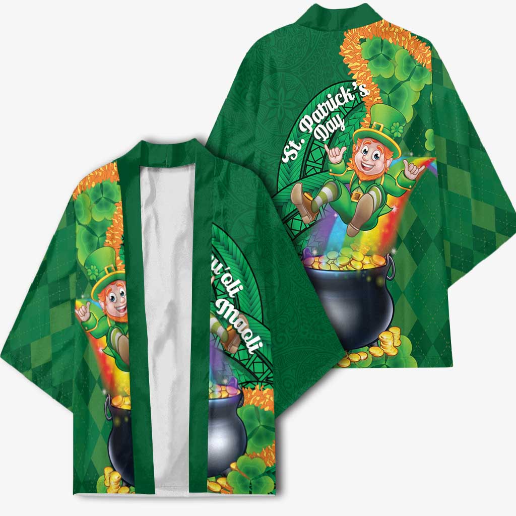 St Patrick's Day Hawaii Kimono Hauoli Maoli Funny Shaka Leprechaun