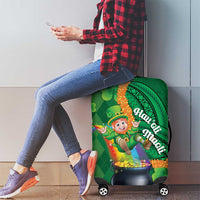 St Patrick's Day Hawaii Luggage Cover Hauoli Maoli Funny Shaka Leprechaun LT14 - Polynesian Pride