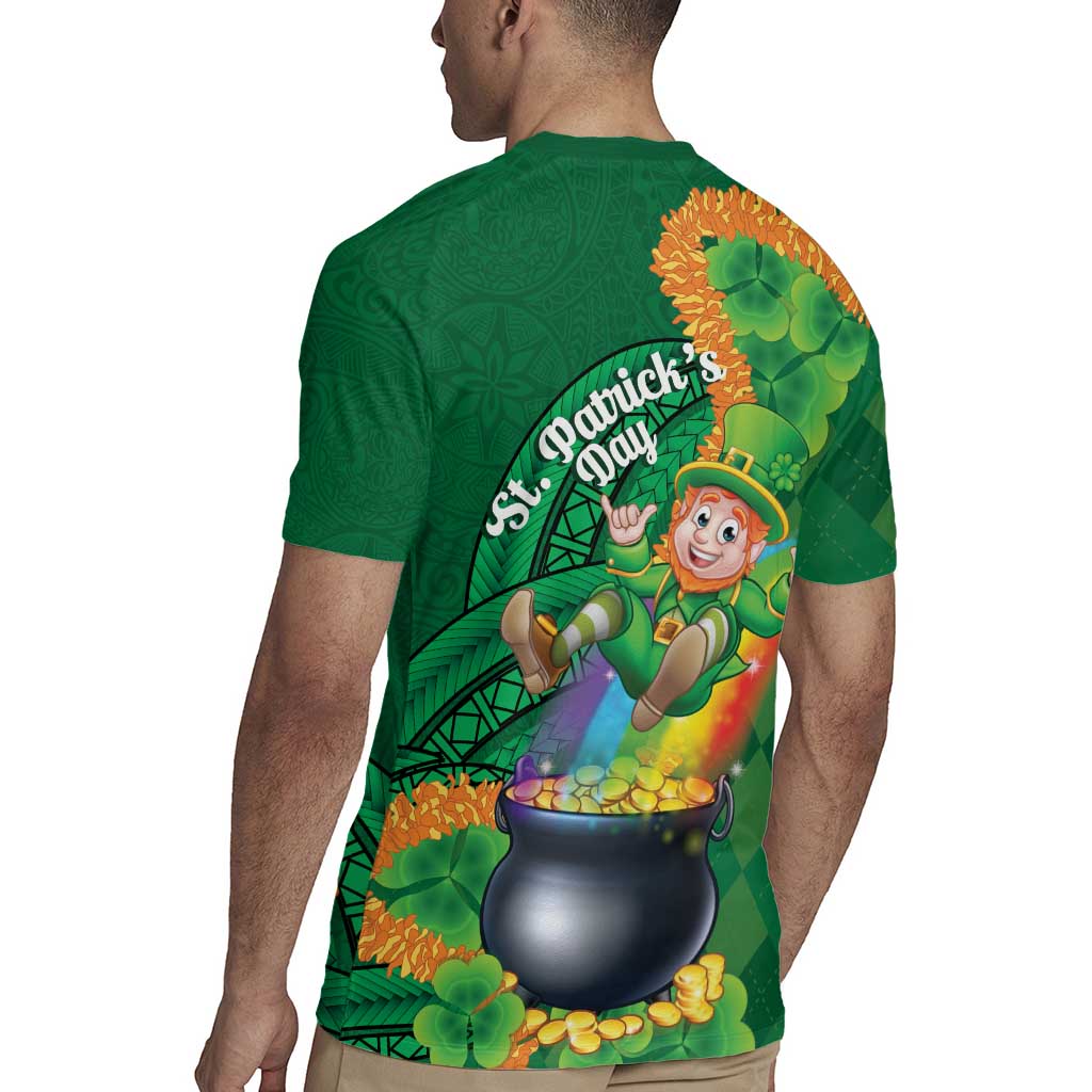 St Patrick's Day Hawaii Rugby Jersey Hauoli Maoli Funny Shaka Leprechaun LT14 - Polynesian Pride