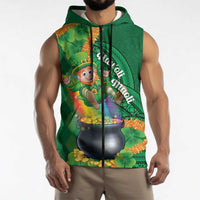 St Patrick's Day Hawaii Sleeveless Zip Hoodie Hauoli Maoli Funny Shaka Leprechaun