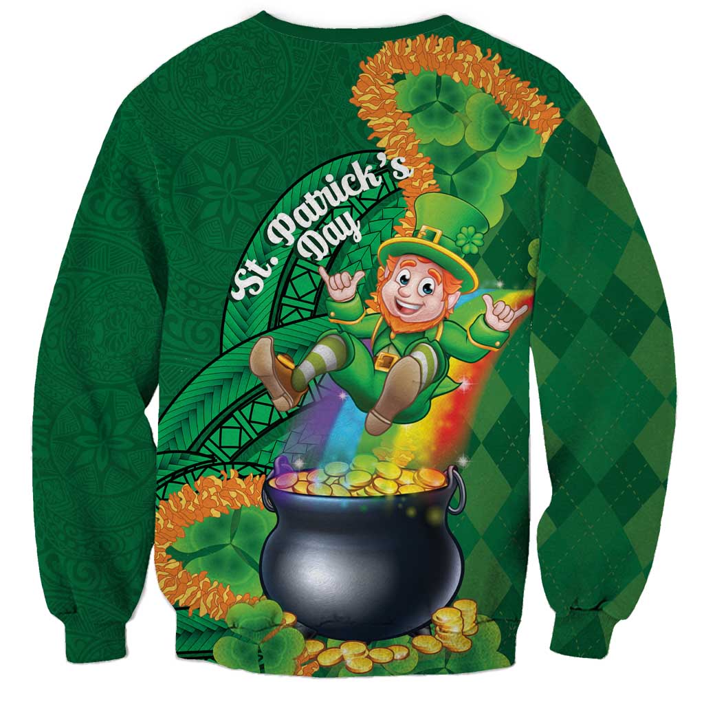 St Patrick's Day Hawaii Sweatshirt Hauoli Maoli Funny Shaka Leprechaun