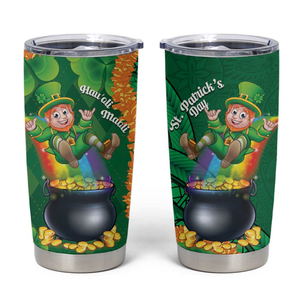 St Patrick's Day Hawaii Tumbler Cup Hauoli Maoli Funny Shaka Leprechaun