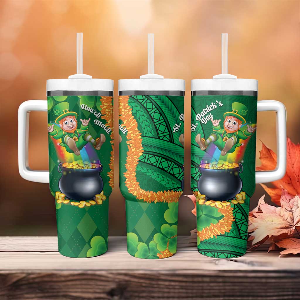 St Patrick's Day Hawaii Tumbler With Handle Hauoli Maoli Funny Shaka Leprechaun