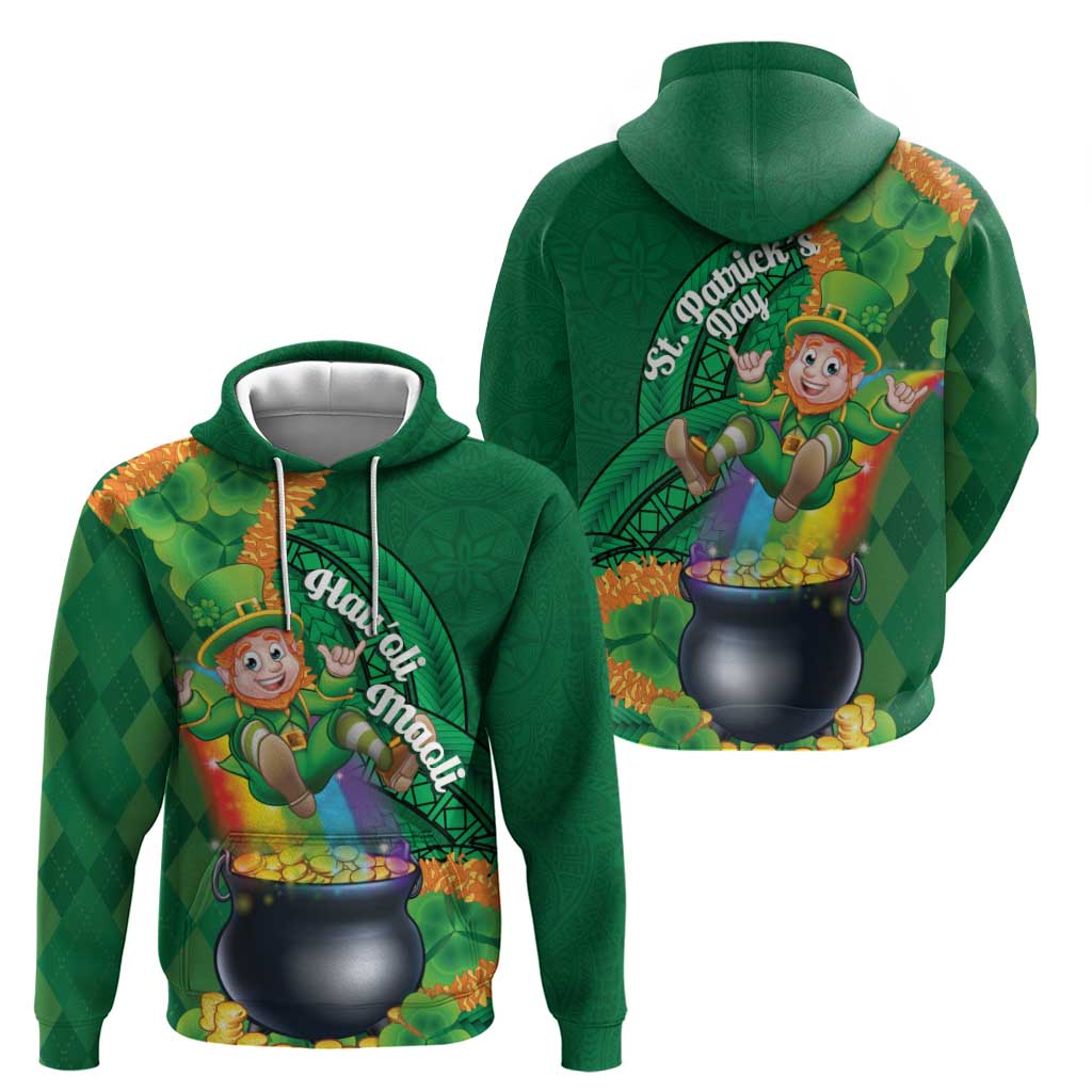 St Patrick's Day Hawaii Zip Hoodie Hauoli Maoli Funny Shaka Leprechaun LT14 - Polynesian Pride