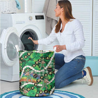 St Patrick's Day Palaka Hawaii Laundry Basket Kukui Nut Pikake Lei Shamrock Dabbing Leprechaun LT14 - Polynesian Pride