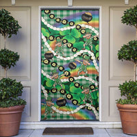 St Patrick's Day Palaka Hawaii Door Cover Kukui Nut Pikake Lei Shamrock Dabbing Leprechaun LT14 Green - Polynesian Pride