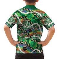 St Patrick's Day Palaka Hawaii Family Matching Mermaid Dress and Hawaiian Shirt Kukui Nut Pikake Lei Shamrock Dabbing Leprechaun LT14 - Polynesian Pride
