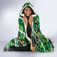 St Patrick's Day Palaka Hawaii Hooded Blanket Kukui Nut Pikake Lei Shamrock Dabbing Leprechaun LT14 - Polynesian Pride