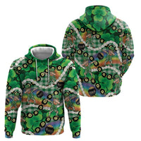 St Patrick's Day Palaka Hawaii Hoodie Kukui Nut Pikake Lei Shamrock Dabbing Leprechaun LT14 - Polynesian Pride