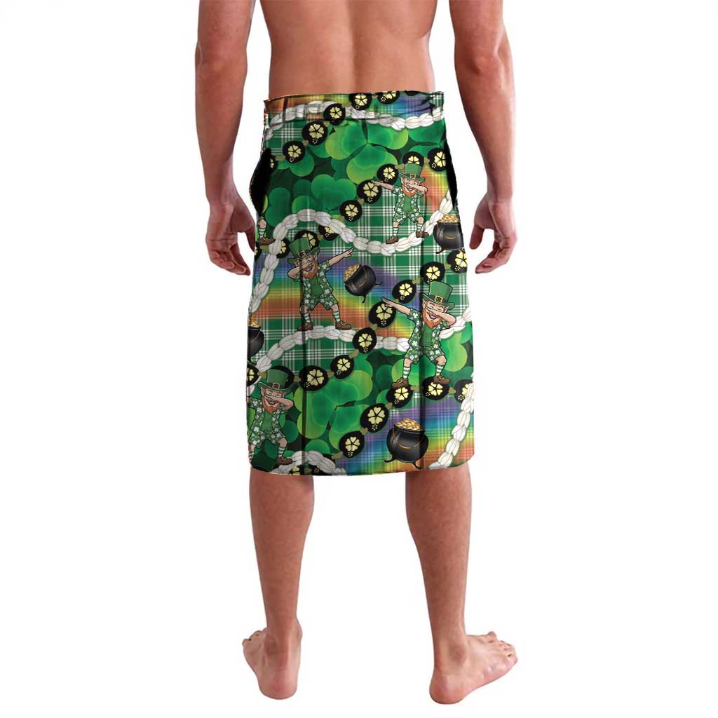 St Patrick's Day Palaka Hawaii Lavalava Kukui Nut Pikake Lei Shamrock Dabbing Leprechaun LT14 - Polynesian Pride