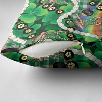 St Patrick's Day Palaka Hawaii Pillow Cover Kukui Nut Pikake Lei Shamrock Dabbing Leprechaun LT14 - Polynesian Pride