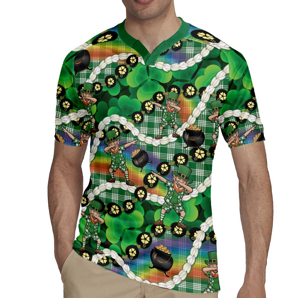 St Patrick's Day Palaka Hawaii Rugby Jersey Kukui Nut Pikake Lei Shamrock Dabbing Leprechaun LT14 - Polynesian Pride