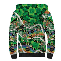 St Patrick's Day Palaka Hawaii Sherpa Hoodie Kukui Nut Pikake Lei Shamrock Dabbing Leprechaun LT14 - Polynesian Pride