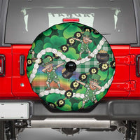 St Patrick's Day Palaka Hawaii Spare Tire Cover Kukui Nut Pikake Lei Shamrock Dabbing Leprechaun LT14 - Polynesian Pride