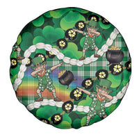 St Patrick's Day Palaka Hawaii Spare Tire Cover Kukui Nut Pikake Lei Shamrock Dabbing Leprechaun LT14 - Polynesian Pride