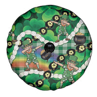 St Patrick's Day Palaka Hawaii Spare Tire Cover Kukui Nut Pikake Lei Shamrock Dabbing Leprechaun LT14 - Polynesian Pride