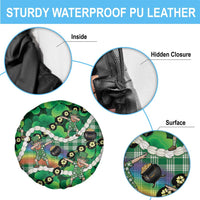 St Patrick's Day Palaka Hawaii Spare Tire Cover Kukui Nut Pikake Lei Shamrock Dabbing Leprechaun LT14 - Polynesian Pride