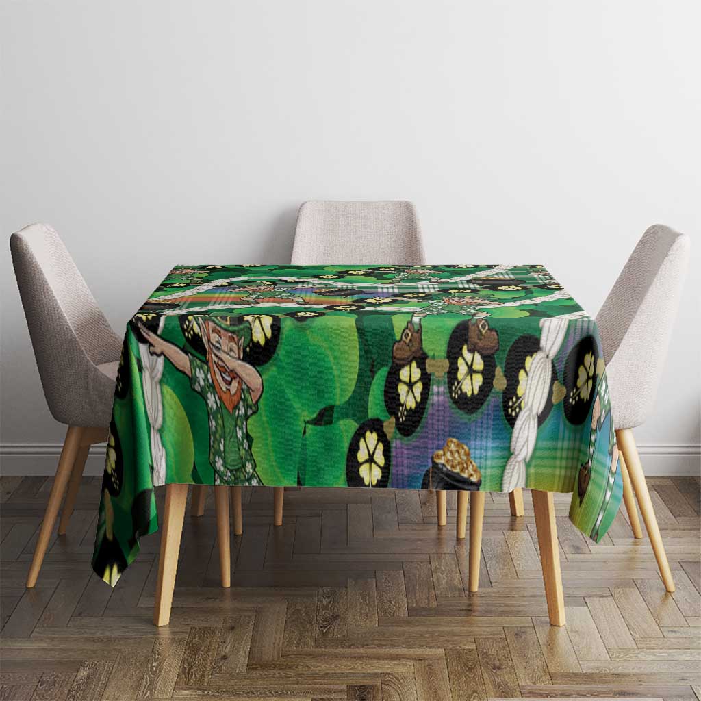 St Patrick's Day Palaka Hawaii Tablecloth Kukui Nut Pikake Lei Shamrock Dabbing Leprechaun LT14 - Polynesian Pride