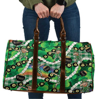 St Patrick's Day Palaka Hawaii Travel Bag Kukui Nut Pikake Lei Shamrock Dabbing Leprechaun