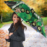 St Patrick's Day Palaka Hawaii Umbrella Kukui Nut Pikake Lei Shamrock Dabbing Leprechaun