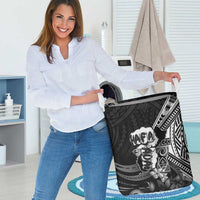 Hafa Adai Guam Discovery Day Laundry Basket Chamorro Latte Stone Hand Black Version
