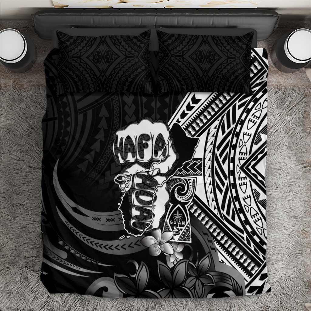 Hafa Adai Guam Discovery Day Bedding Set Chamorro Latte Stone Hand Black Version LT14 Black - Polynesian Pride