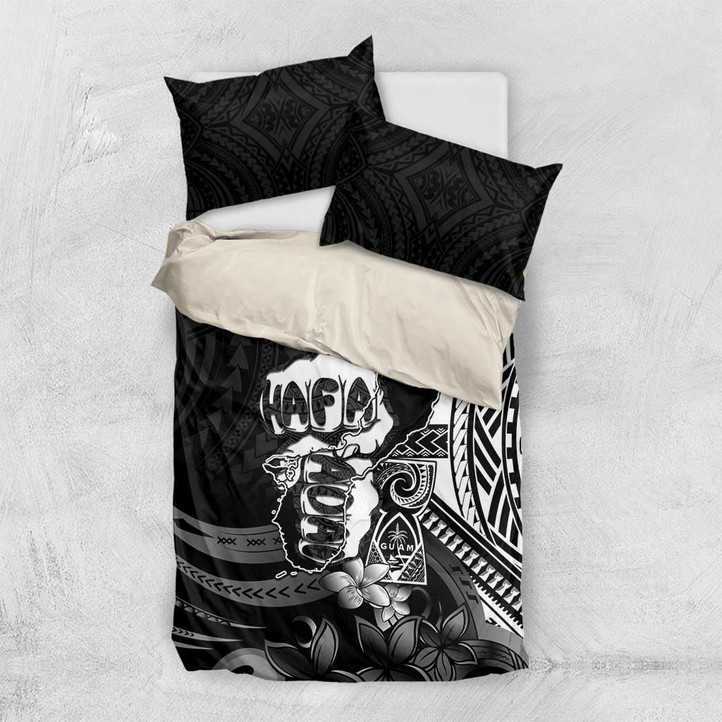 Hafa Adai Guam Discovery Day Bedding Set Chamorro Latte Stone Hand Black Version LT14 US Twin 172cm x 218cm Black - Polynesian Pride