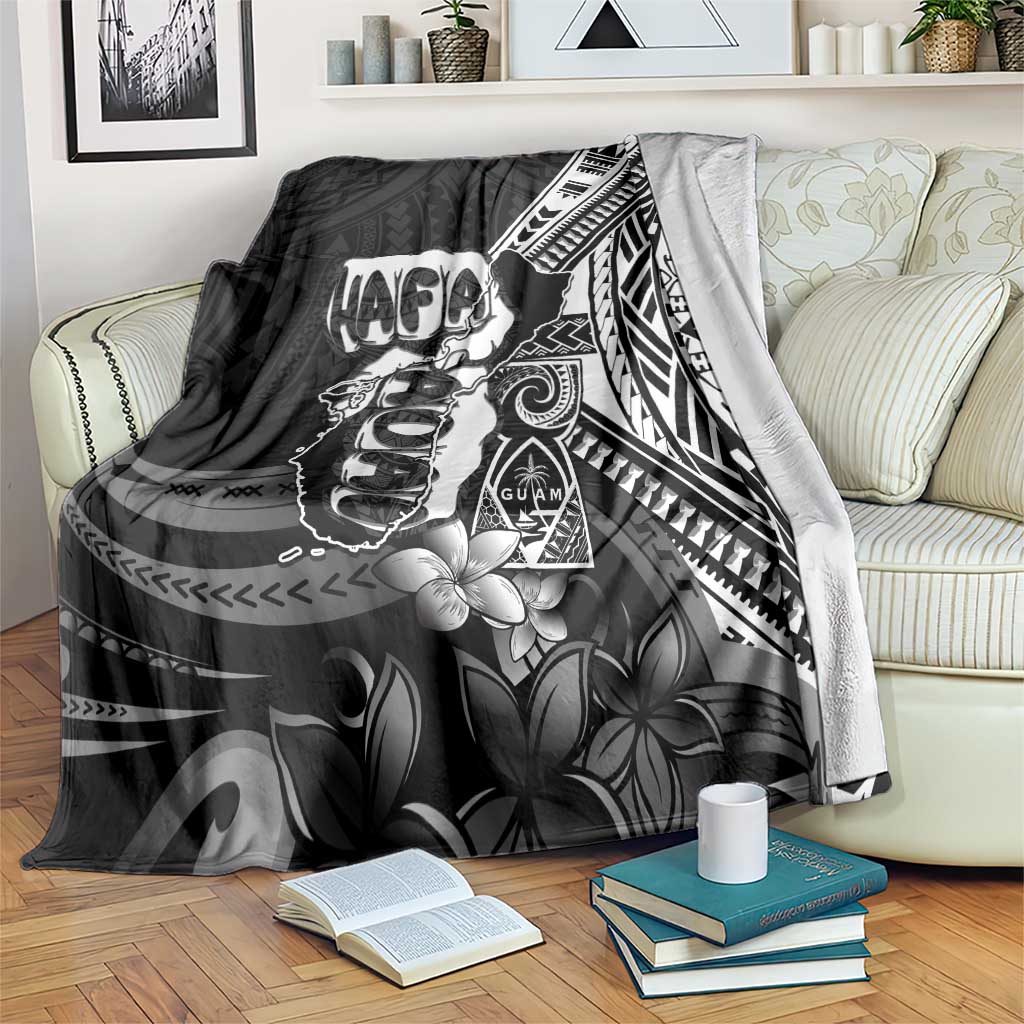 Hafa Adai Guam Discovery Day Blanket Chamorro Latte Stone Hand Black Version