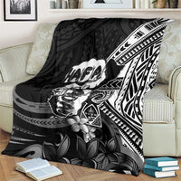 Hafa Adai Guam Discovery Day Blanket Chamorro Latte Stone Hand Black Version