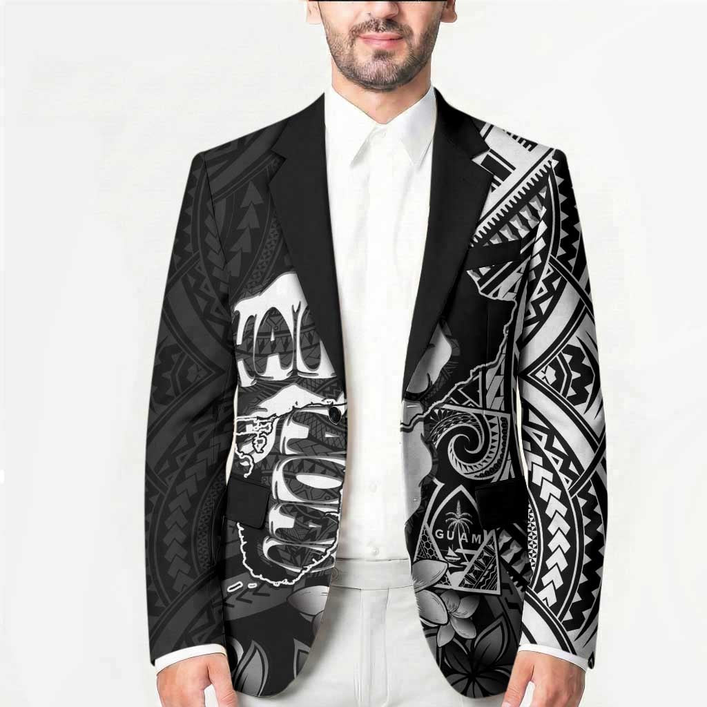 Hafa Adai Guam Discovery Day Blazer Chamorro Latte Stone Hand Black Version LT14 - Polynesian Pride