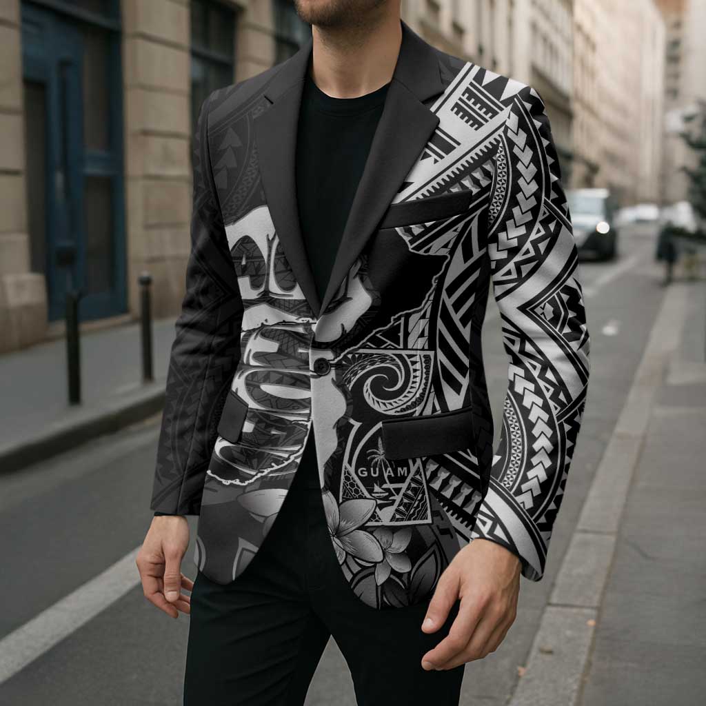 Hafa Adai Guam Discovery Day Blazer Chamorro Latte Stone Hand Black Version LT14 - Polynesian Pride
